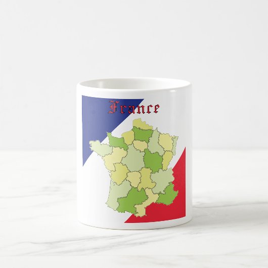 フランスの国旗カラーと地図 コーヒーマグカップ