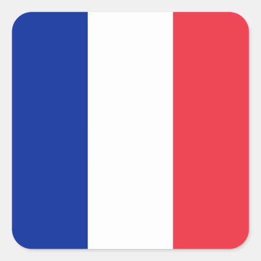 フランスの国旗 スクエアシール (正面)