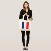 フランスの国旗 ラージトートバッグ (正面(モデル))