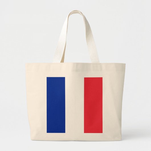 フランスの国旗 ラージトートバッグ (正面)