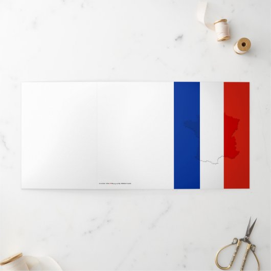 フランスの国旗 三つ折りカード (外部)
