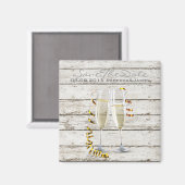 フランスの国白塗り木材シャンパン溝 マグネット (正面/裏面)