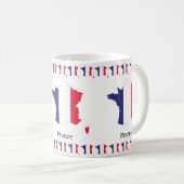 フランスの地図にフランス国旗をあしらったお土産デザイン コーヒーマグカップ (正面右)