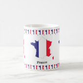 フランスの地図にフランス国旗をあしらったお土産デザイン コーヒーマグカップ (中央)