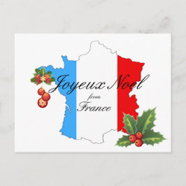フランスの地図のクリスマスの願いそして装飾 シーズンポストカード