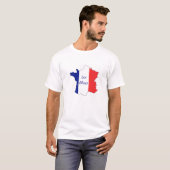 フランスの地図トリカラーレブルー Tシャツ (正面フル)