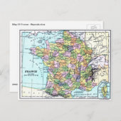フランスの地図 – はがき (正面/裏面)