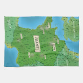 フランスの地図 キッチンタオル (横)