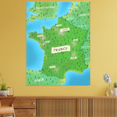 フランスの地図 キャンバスプリント (インサイチュ (リビング))