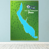 フランスの地図 キャンバスプリント (インサイチュ (ウッドフロア))