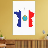 フランスの地図 キャンバスプリント (インサイチュ (リビング))