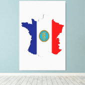 フランスの地図 キャンバスプリント (インサイチュ (ウッドフロア))