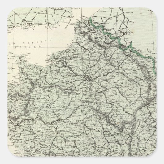 フランスの地図 スクエアシール (正面)