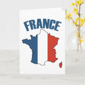 フランスの地図 – フランスの国旗 カード (黄色い花)