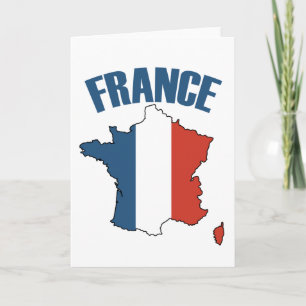 フランスの地図 – フランスの国旗 カード