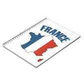 フランスの地図 – フランスの国旗 ノートブック (左側)