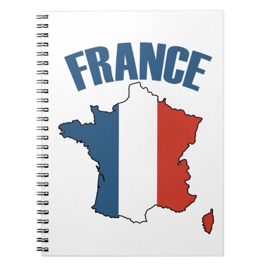フランスの地図 – フランスの国旗 ノートブック (正面)