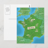 フランスの地図 ポストカード (正面/裏面)