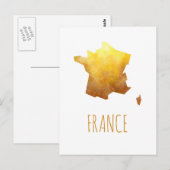 フランスの地図 ポストカード (正面/裏面)
