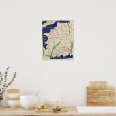 フランスの地図，「地理学」から ポスター (キッチン)