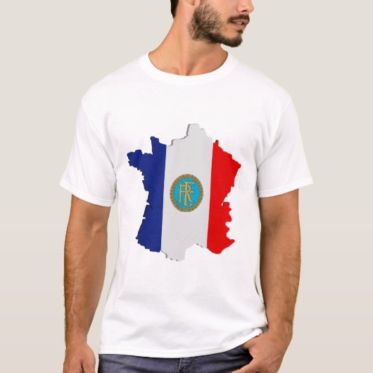 フランスの地図 Tシャツ (正面)
