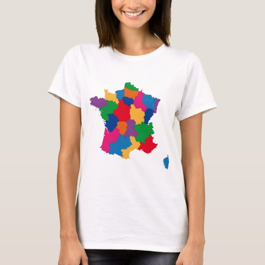 フランスの地図 Tシャツ (正面)