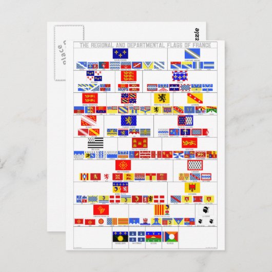 フランスの地域と部門の国旗 ポストカード (正面/裏面)