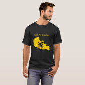 フランスの地域、ノール=パ・ド・カレー地域圏の旗地図 Tシャツ (正面フル)