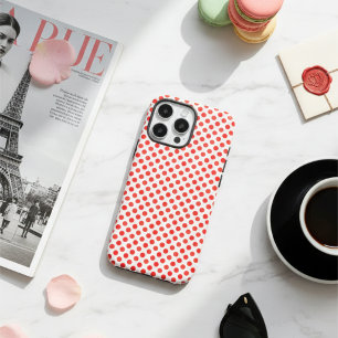 フランスの女の子の洗練された赤と白の水玉模様 iPhone 16 PRO MAXケース