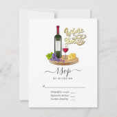 フランスの少女 ワインチェック ウェディング 出欠カード (正面)