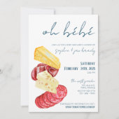 フランスの市場 – チーズ – ベビーシャワー招待状 招待状 (正面)