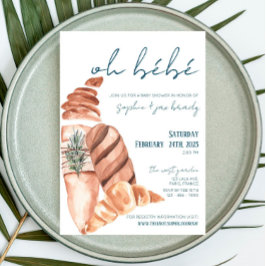 フランスの市場 - パン - ベビーシャワー招待状 招待状