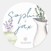 フランスの市場 – 花 – シャワーお気に入りシール ラウンドシール (正面)