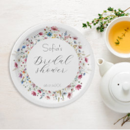 フランスの庭園パーティーの花 ペーパープレート