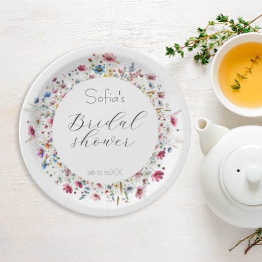 フランスの庭園パーティーの花 ペーパープレート