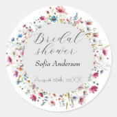 フランスの庭園パーティーの花 ラウンドシール (正面)