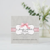 フランスの弓のダマスク・スワール・ガール 誕生発表 案内状 (スタンド正面)