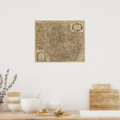 フランスの彫刻地図 ポスター (キッチン)