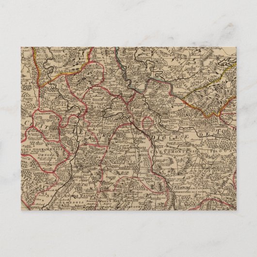 フランスの彫刻地図 ポストカード (正面)
