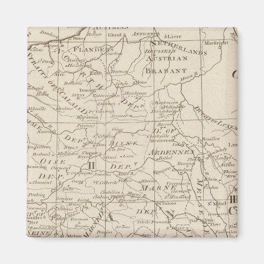 フランスの戦地地図2 マグネット (正面)