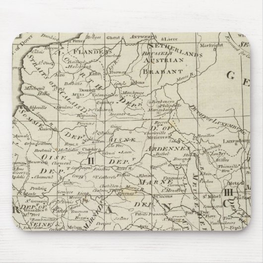 フランスの戦地地図 マウスパッド (正面)