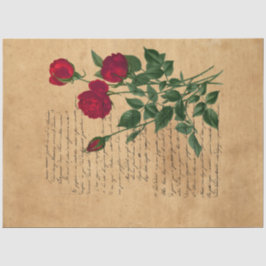 フランスの手書きと赤いバラシリーズ デザイン2 薄葉紙