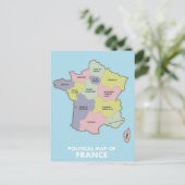 フランスの政治地図 ポストカード (スタンド正面)