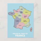 フランスの政治地図 ポストカード (正面)