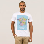 フランスの政治地図 Tシャツ (正面フル)