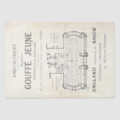 フランスの文字タイポグラフィマップパーチメントデクページ 薄葉紙 (正面)