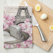 フランスの旅行エッフェル、パリのワイン、フランスのなチーズ キッチンタオル (四つ折り)