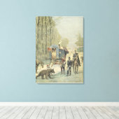 フランスの旅行者のセンサス キャンバスプリント (インサイチュ (ウッドフロア))