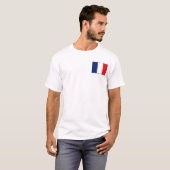 フランスの旗および地図のTシャツ Tシャツ (正面フル)