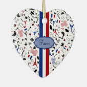 フランスの旗が付いているフランスのなアイコン セラミックオーナメント (右)